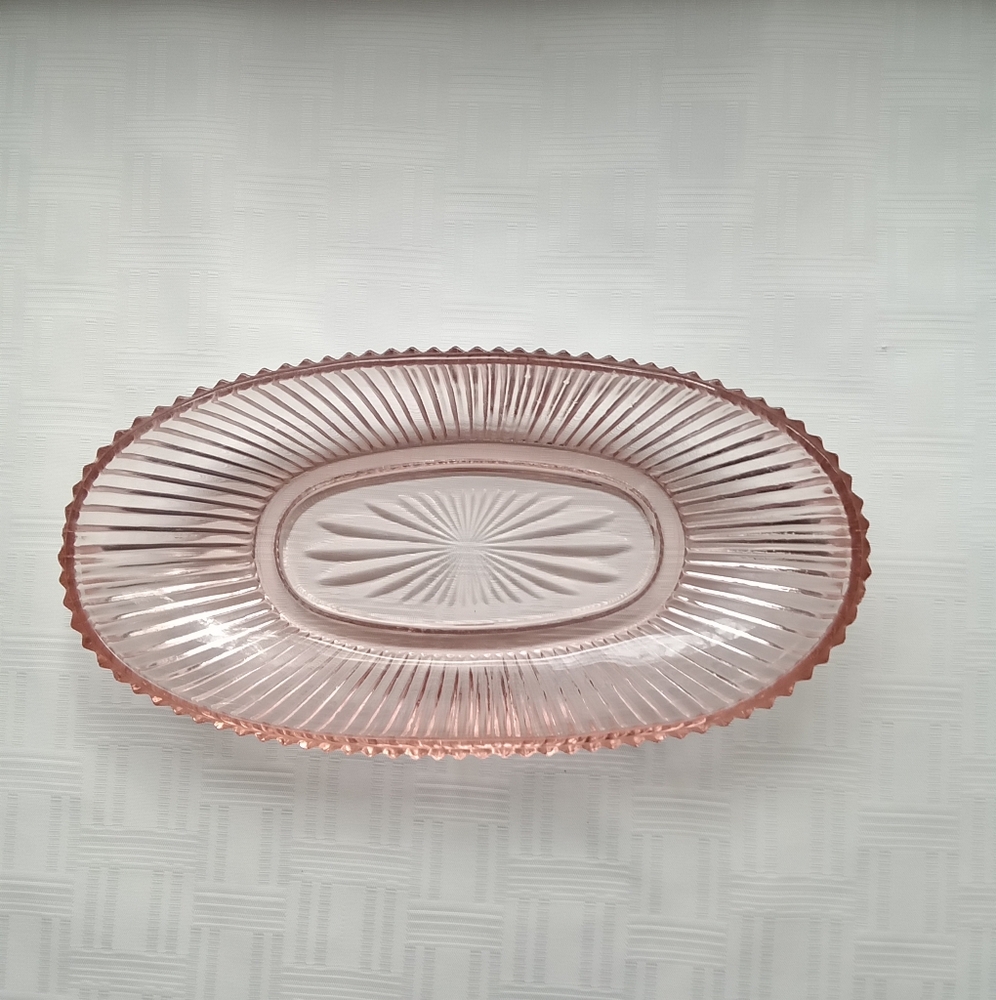 Vintage Anchor Hocking Depression Glass Celery Dish